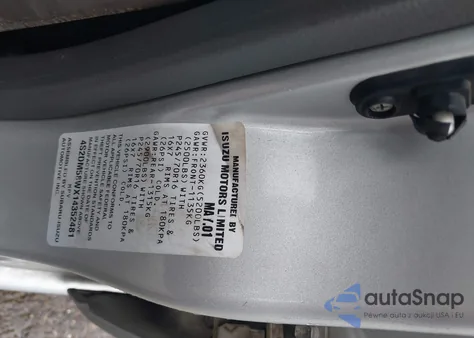 2001 Isuzu Rodeo Ls 3.2L/Ls 3.2L V6/Lse 3.2L V6/S/S 3.2L V6 z USA, uszkodzony, nr VIN 4S2DM58WX14352481